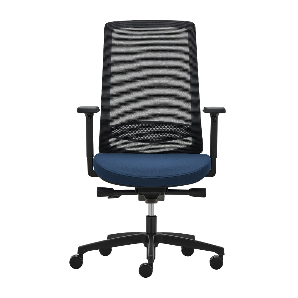 WorkPro Expanse Series Multifunction Ergonomic Mesh/Fabric High-Back Executive Chair, Black/Blue, BIFMA Compliant