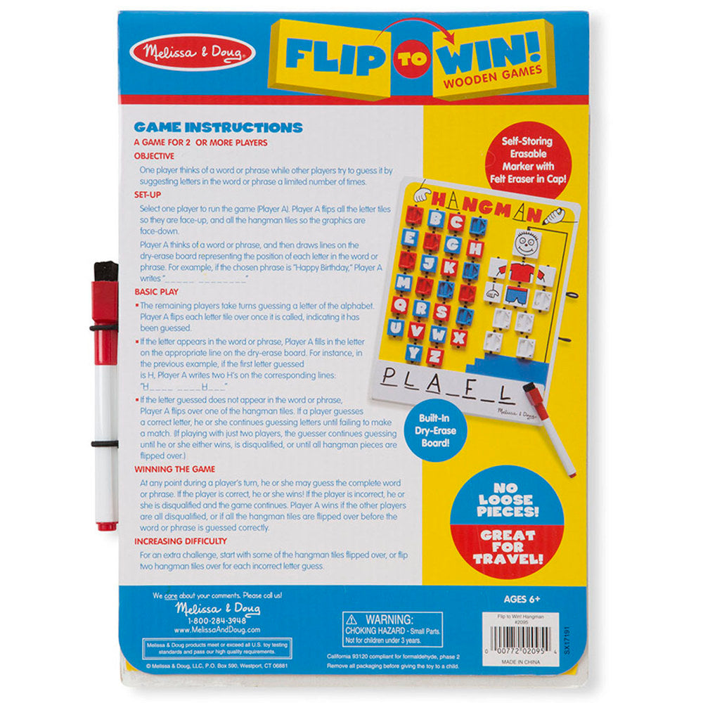 Melissa & Doug Flip-to-Win Hangman Travel Games, Pack Of 2 Games