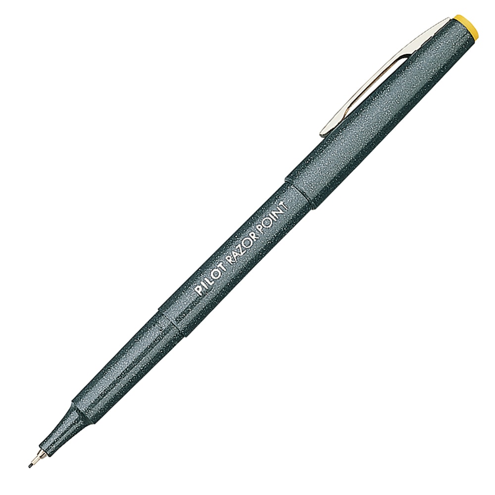 Pilot Razor Point Pens, Extra-Fine Point, 0.3 mm, Black Barrel, Black Ink, Pack Of 12 Pens