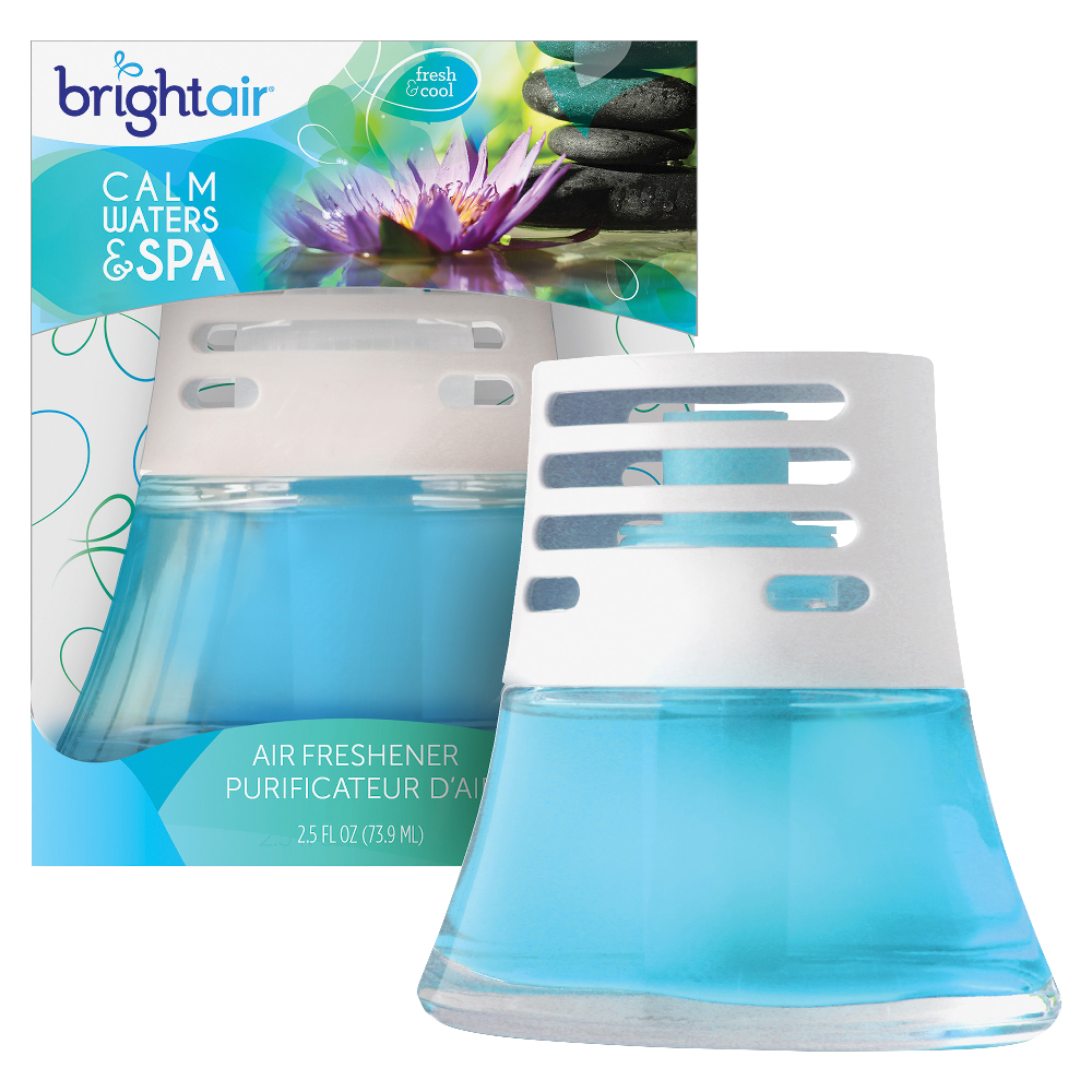 Bright Air Scented Oil Air Fresheners, Calm Waters/Spa Scent, 2.5 Oz, Blue, Pack Of 6