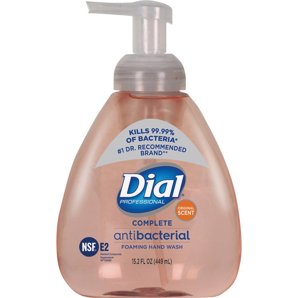 Dial Complete Antibacterial Foaming Hand Wash - Original ScentFor - 15.2 fl oz (449.5 mL) - Pump Bottle Dispenser - Kill Germs - Hand - Antibacterial - Pink - 4 / Carton