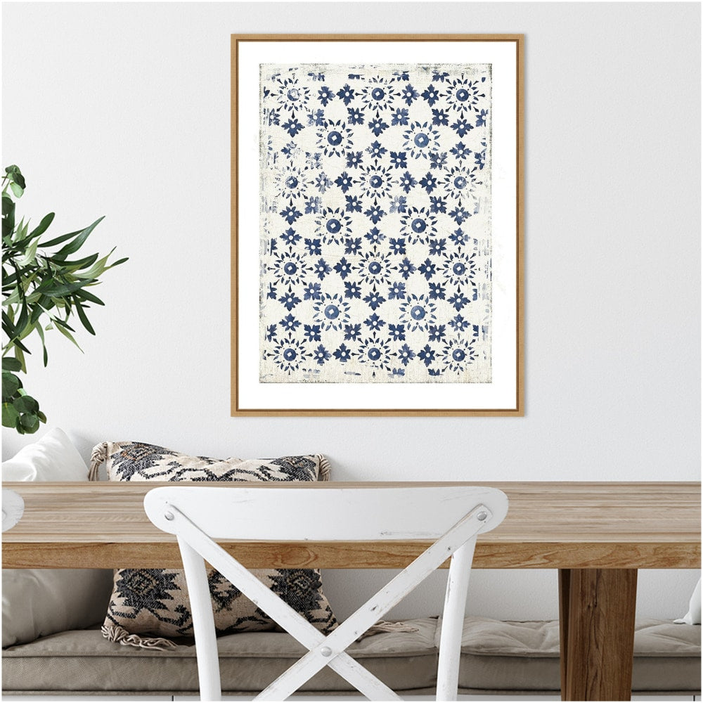 Amanti Art Navy Geo III by Aimee Wilson Framed Canvas Wall Art Print, 18in x 24in, Maple