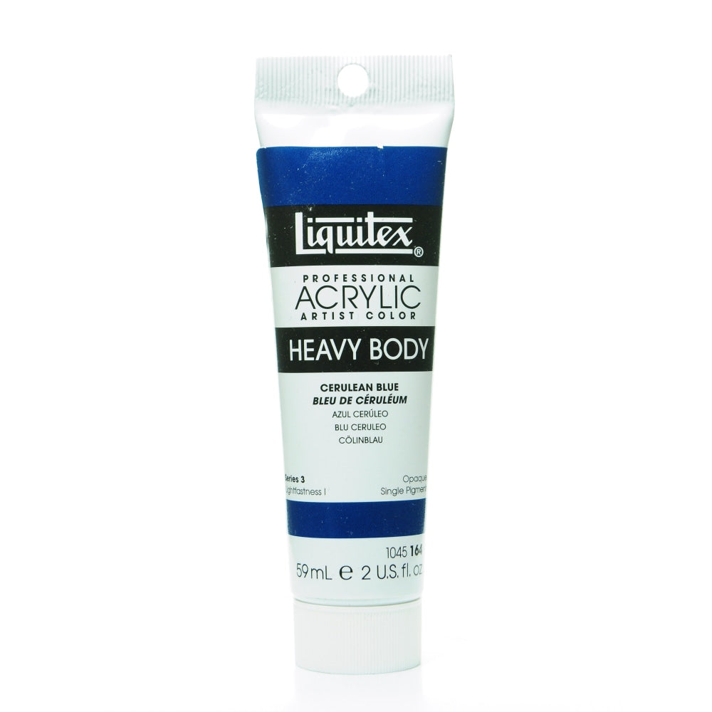 Liquitex Heavy Body Professional Artist Acrylic Colors, 2 Oz, Cerulean Blue, Pack Of 2