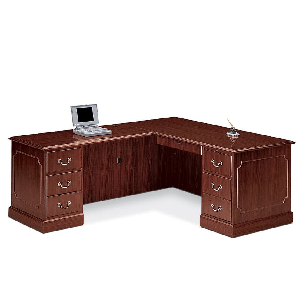 HON 94000 48inW Left Desk Return, Mahogany