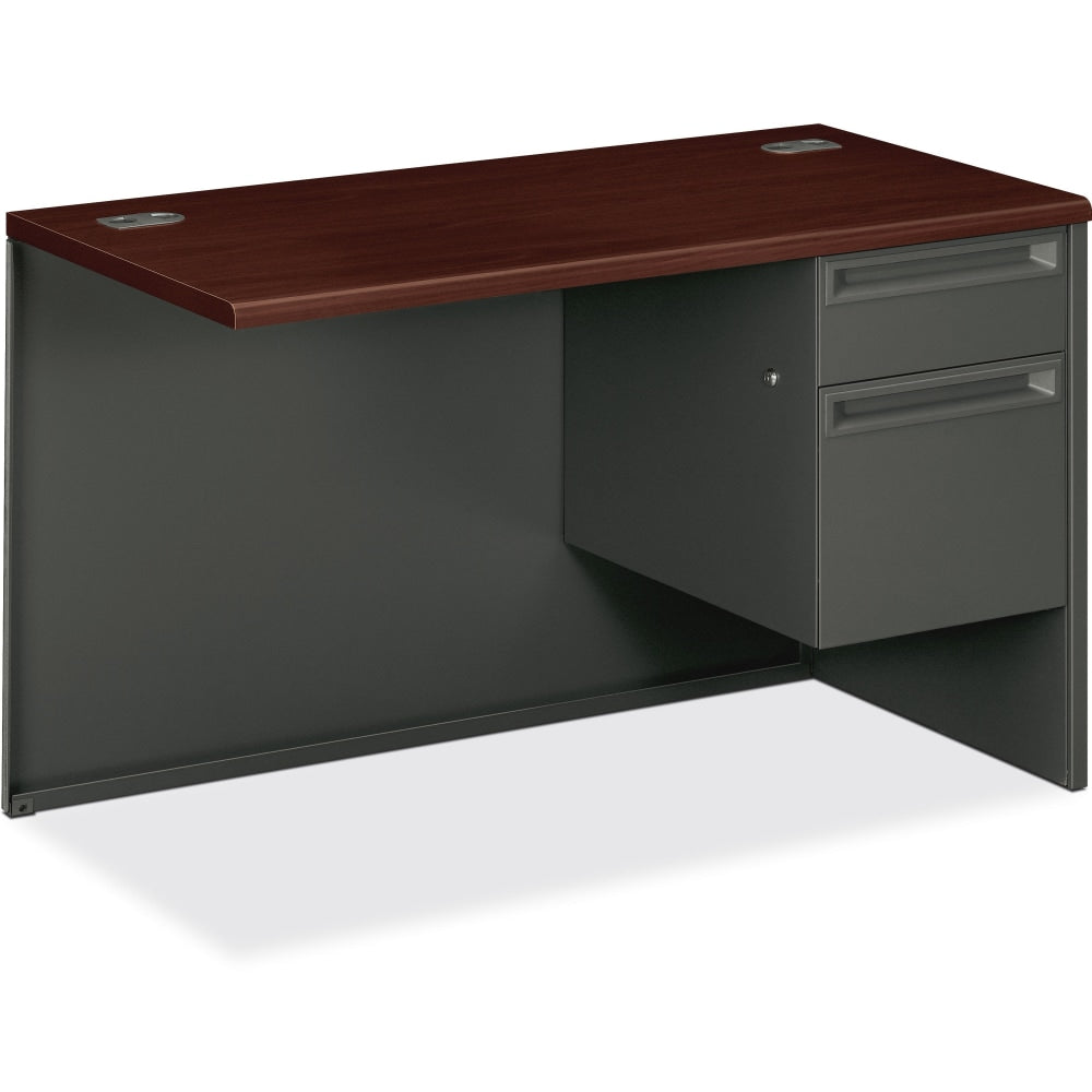 HON 38000 48inW Left-Pedestal Desk Return, Mahogany/Charcoal