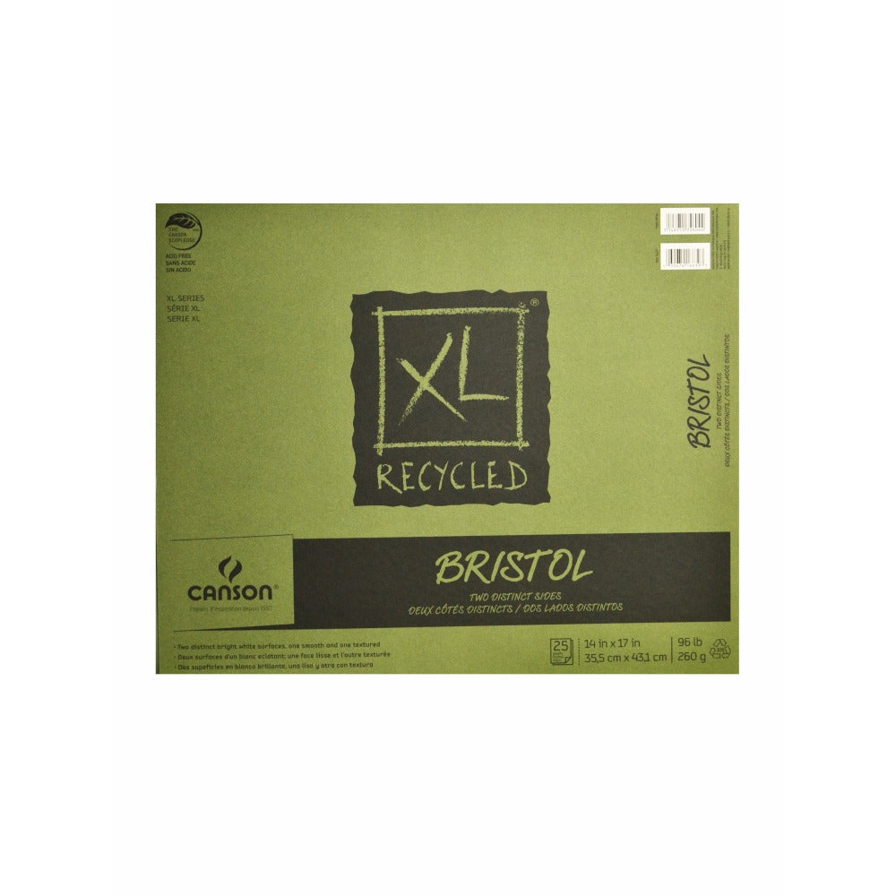 Canson XL Bristol Pad, 14in x 17in, 30% Recycled, Pad Of 25 Sheets