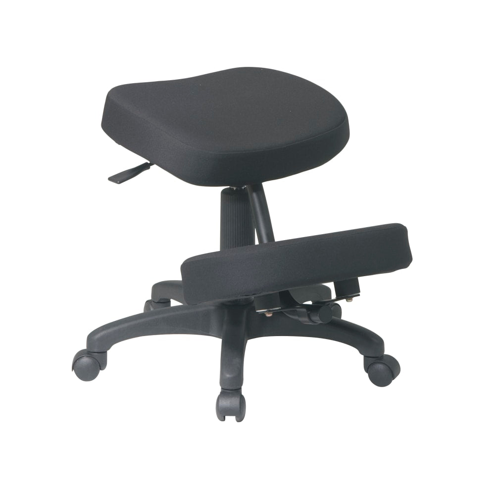 Office Star Work Smart Ergonomic Knee Chair, 5 Star Base, Black