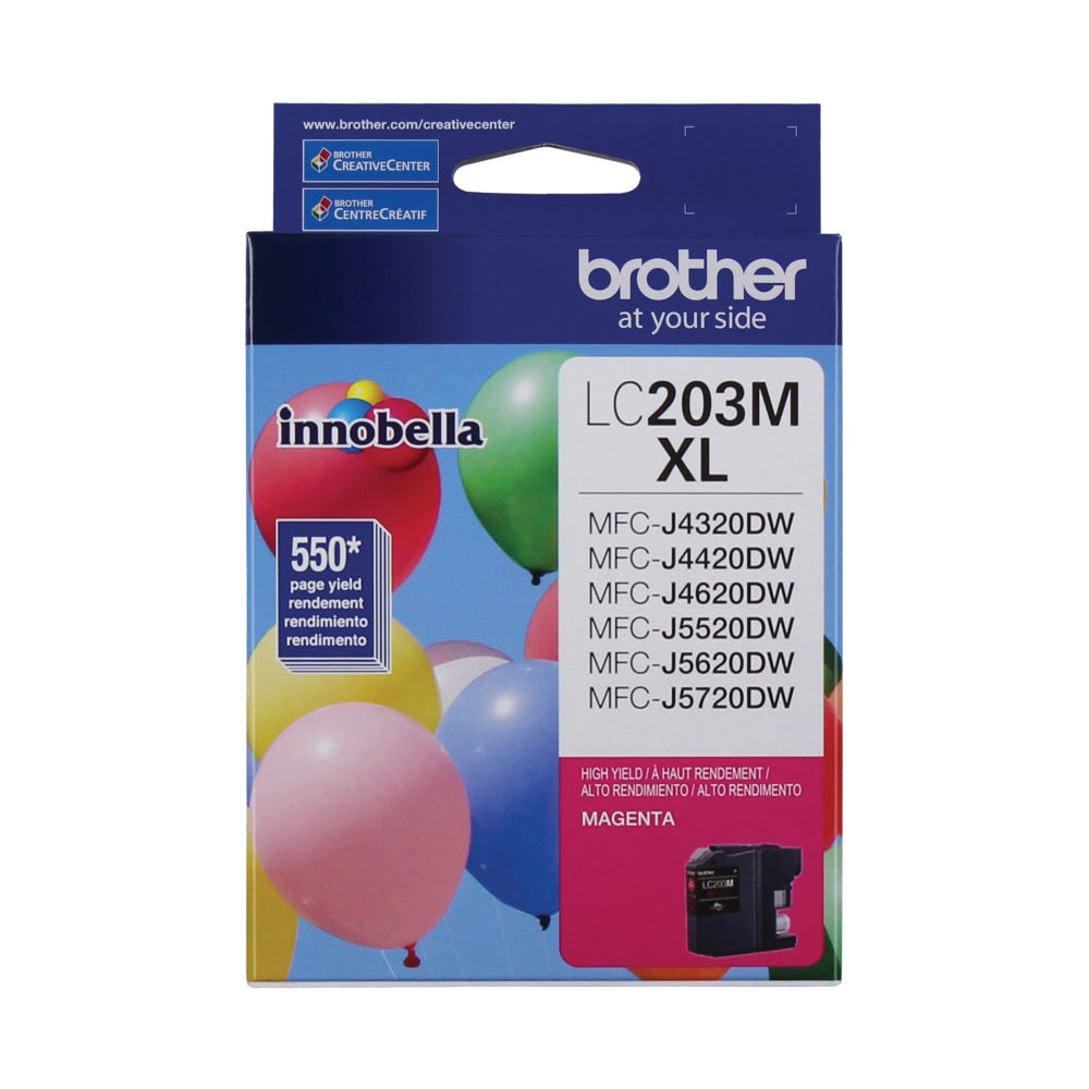 Brother LC203 Magenta High-Yield Ink Cartridge, LC203MS