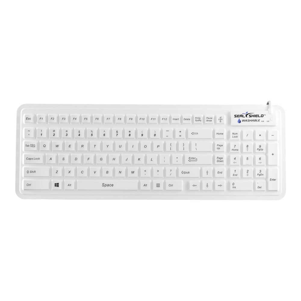 Seal Shield Seal Glow Waterproof - Keyboard - washable - backlit - USB - white