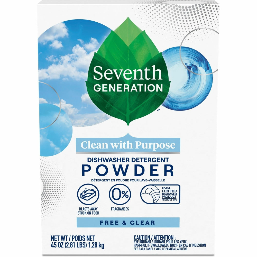 Seventh Generation Free & Clear Automatic Dishwasher Powder, 45 Oz Bottle