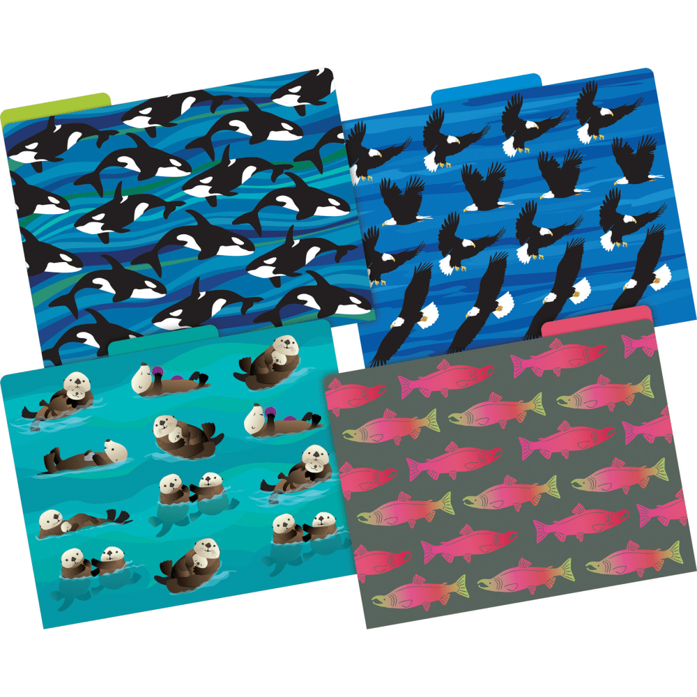 Barker Creek File Folders, Letter Size, Ocean Animals Design, Pack Of 12 Folders