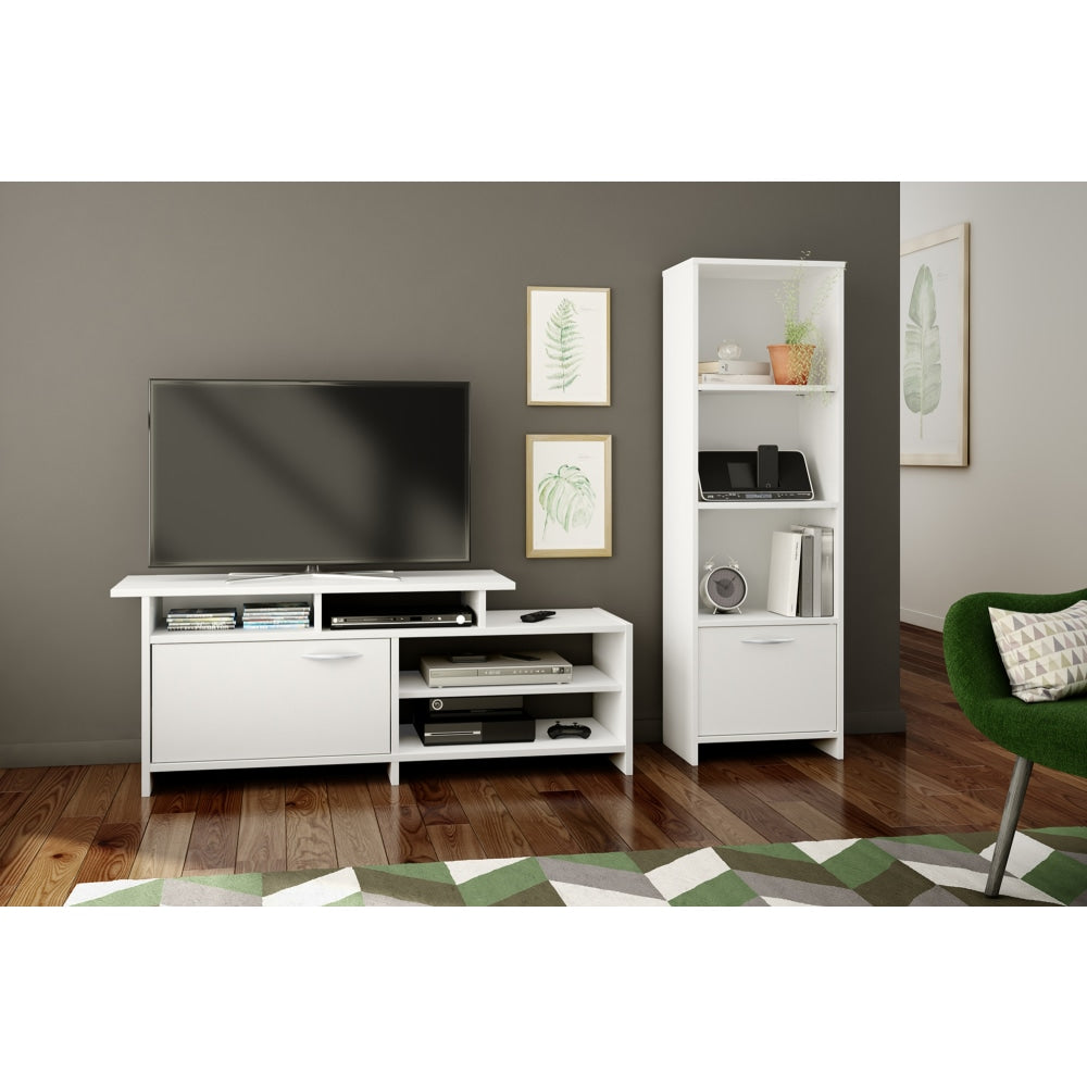 South Shore Step One 55inH 3-Shelf Bookcase, Pure White