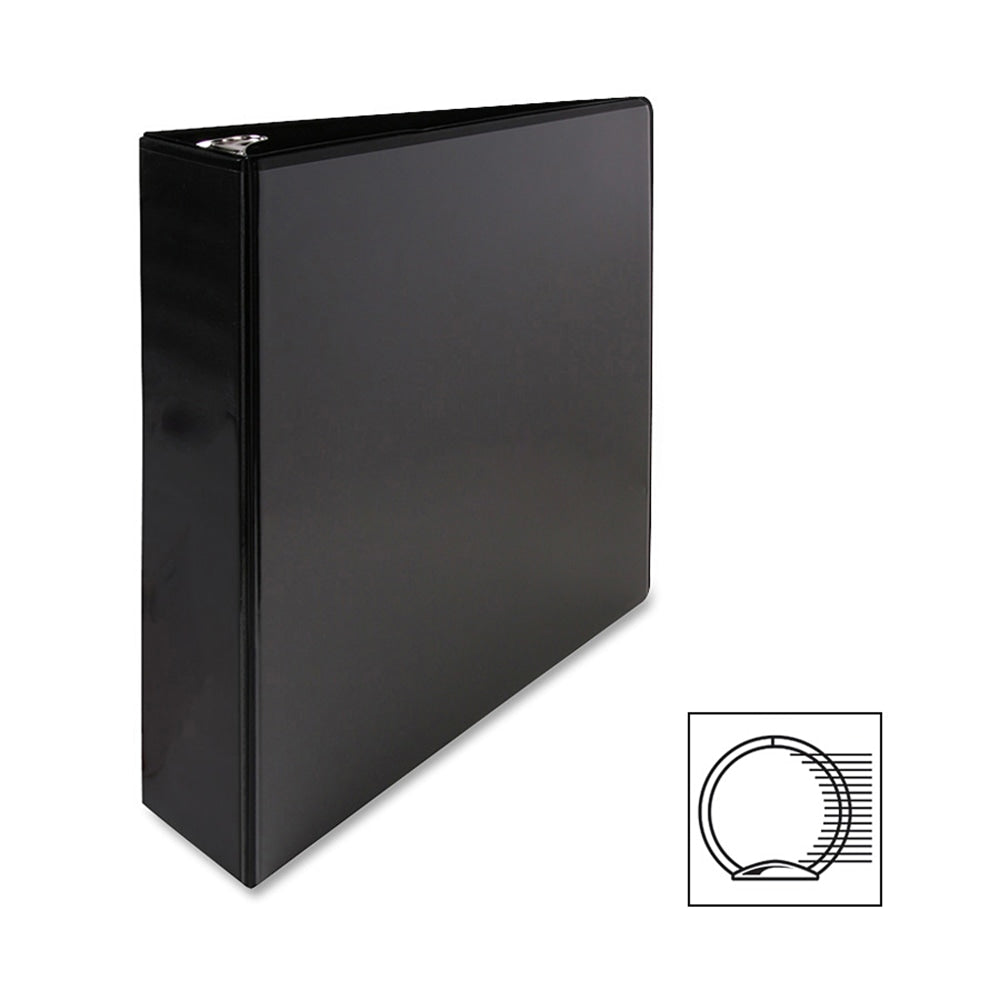 Sparco Premium View 3-Ring Binder, 2in Round Rings, Black