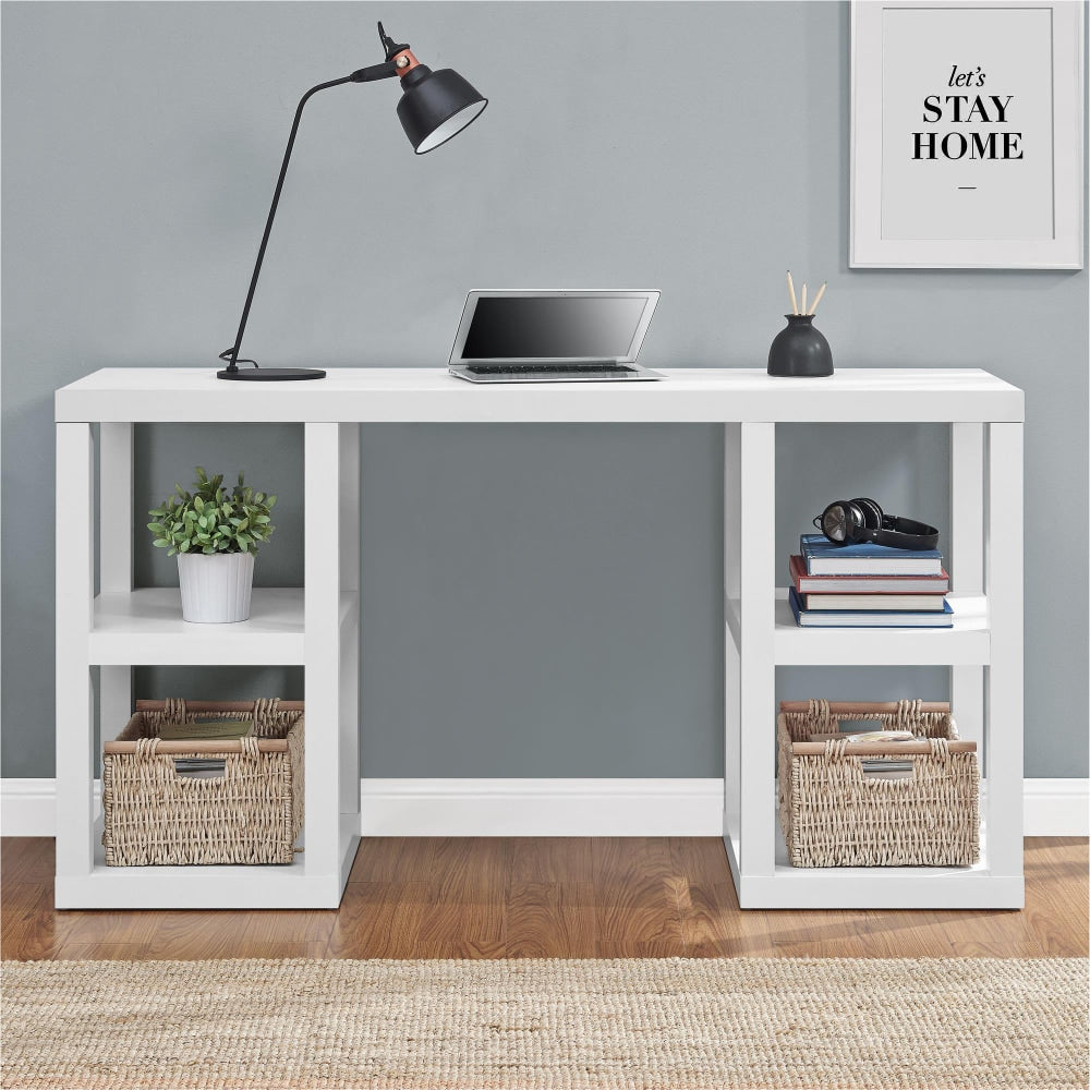 Ameriwood Home Parsons Deluxe 60inW Writing Desk, White