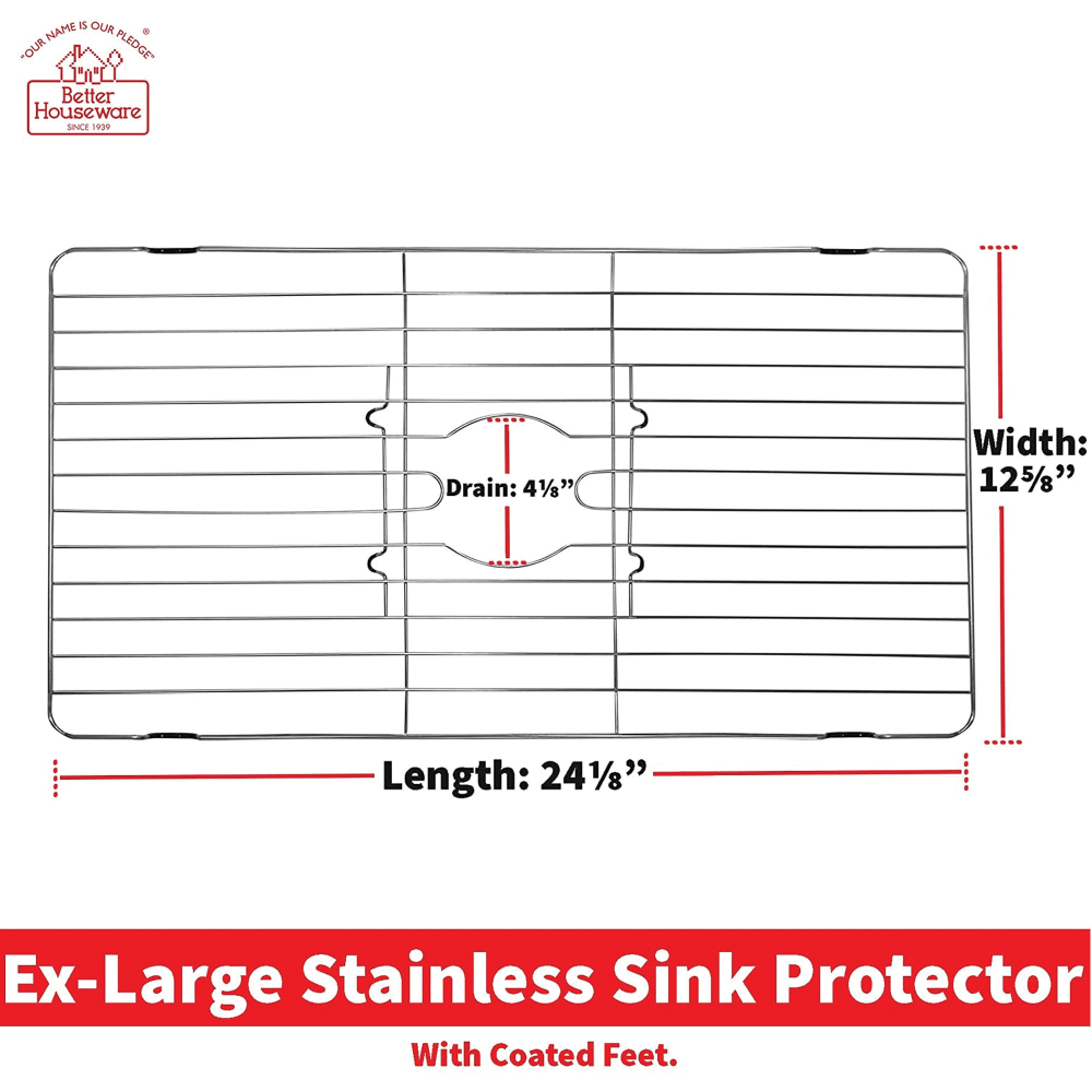 Better Houseware Stainless-Steel Sink Protector, Extra Large, Silver