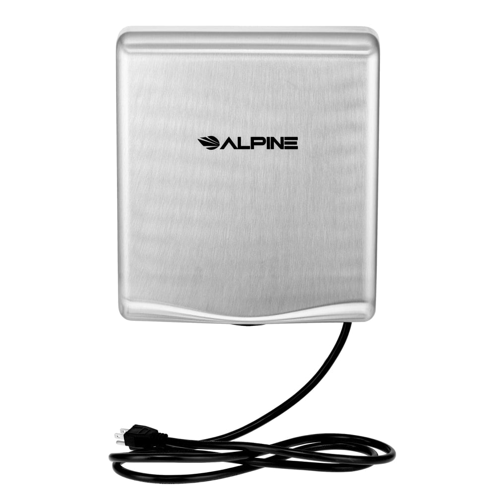 Alpine Industries Willow Commercial High-Speed Automatic Electric Hand Dryer With Wall Guard, Silver