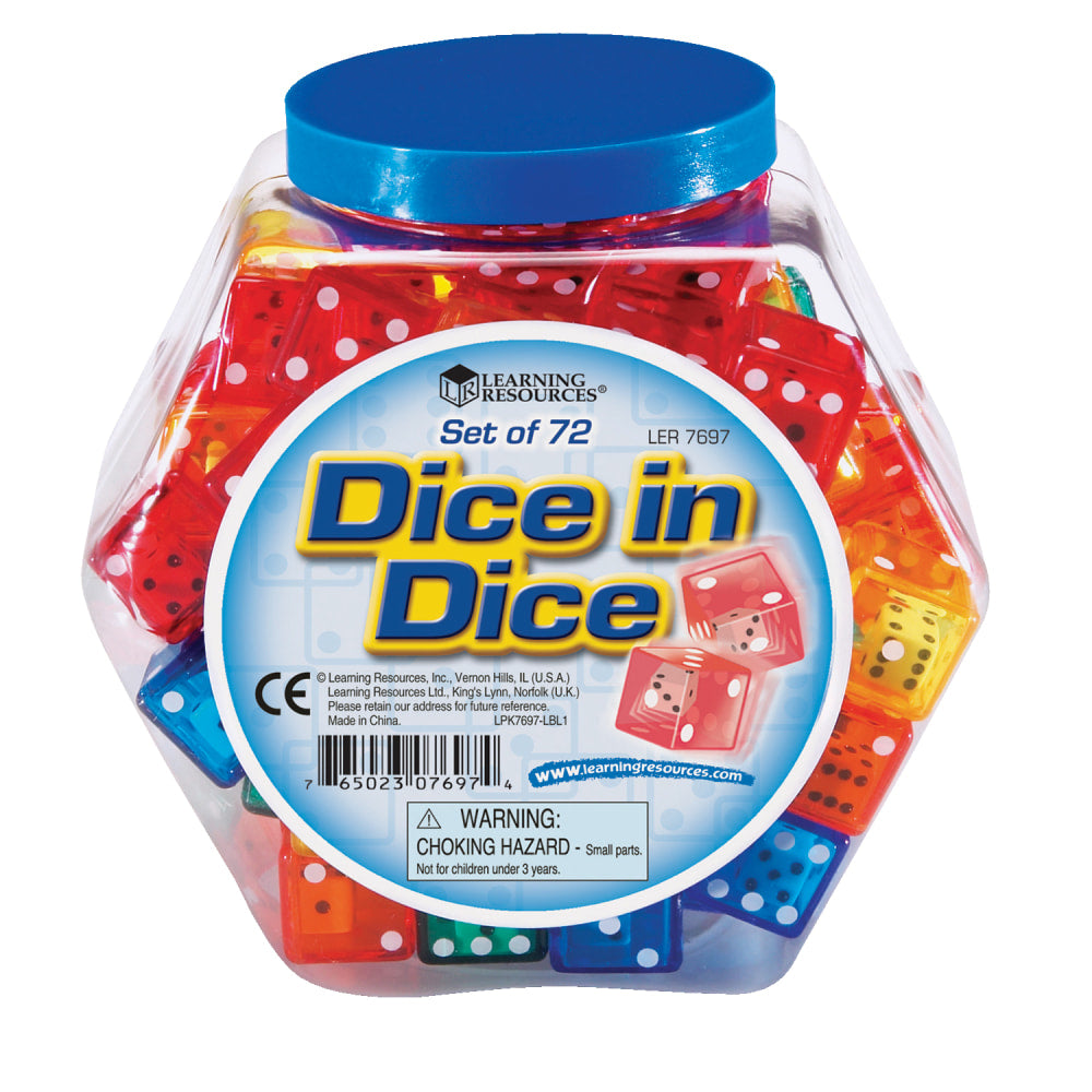 Learning Resources Dice, Assorted Colors, Grades Pre-K - 5, Pack Of 72