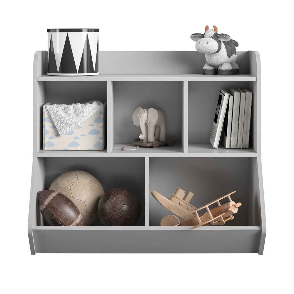 Ameriwood Home Tyler Kids 31inH 5-Cube Toy Storage Bookcase, Gray