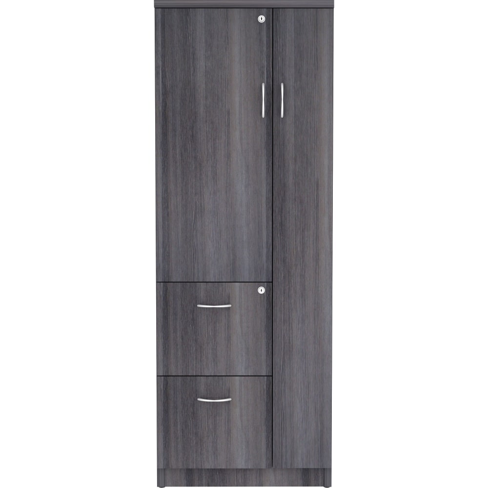 Lorell Relevance Tall 24inW Storage Cabinet, Weathered Charcoal