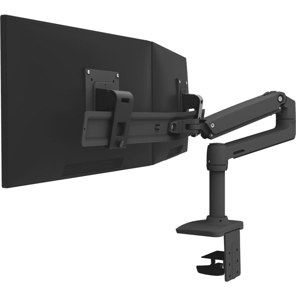 Ergotron Mounting Arm for Monitor - Matte Black - 2 Display(s) Supported - 25in Screen Support - 22.05 lb Load Capacity - 75 x 75, 100 x 100