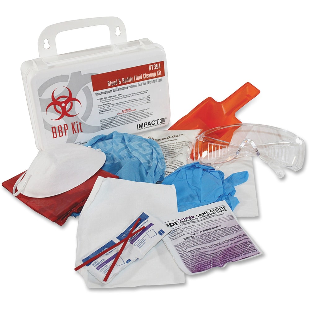 ProGuard Blood/Bodily Fluid Cleanup Kit - Plastic Case - 1 Each