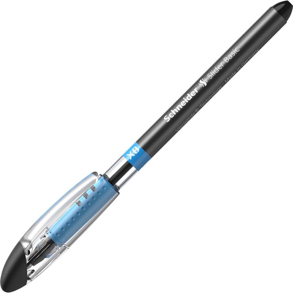 Schneider Slider Basic XB Ballpoint Pens, Extra-Bold Point, 1.4 mm, Black Barrels, Black Ink, Pack Of 10 Pens