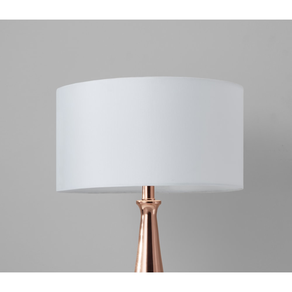 Adesso Linda Table Lamp, 21 1/2inH, White Shade/Copper Base