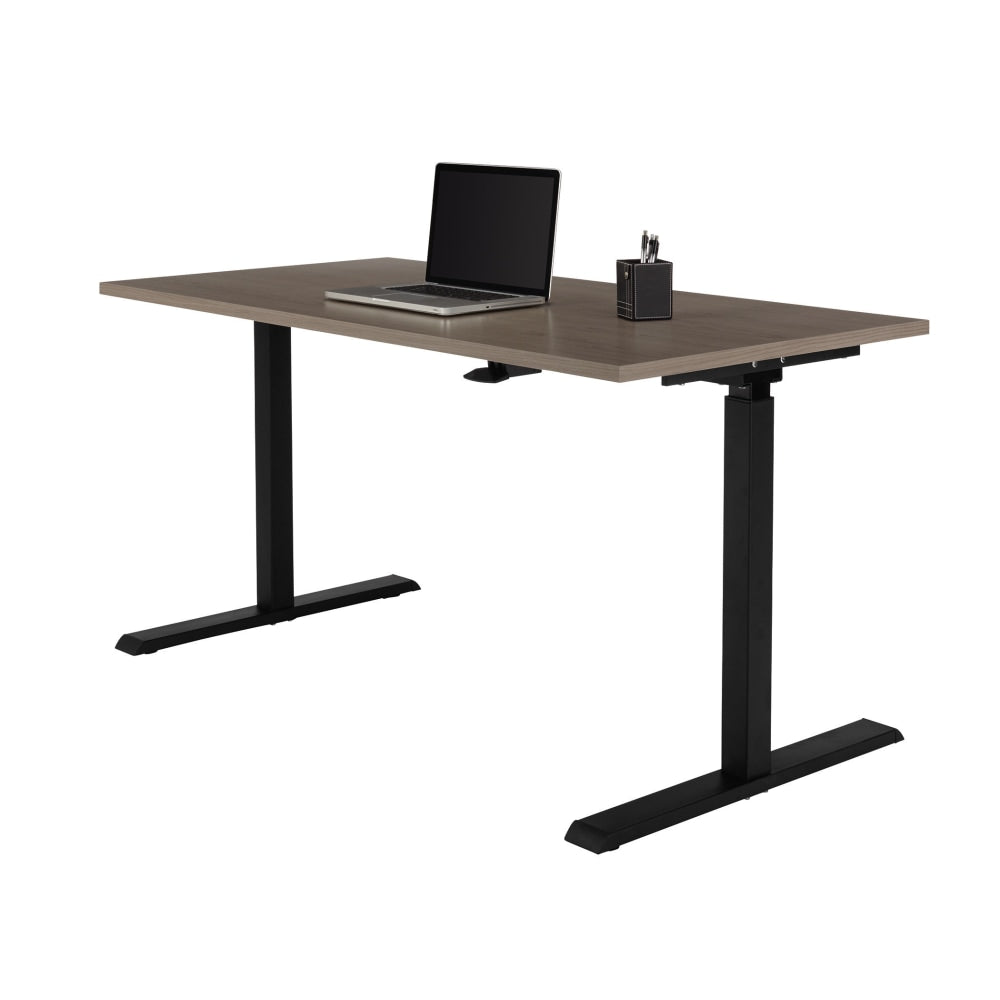 Realspace Magellan 60inW Pneumatic Height-Adjustable Standing Desk, Gray