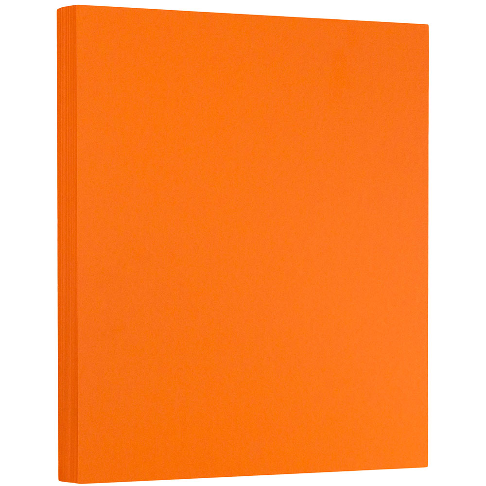 JAM Paper Card Stock, Orange, Letter (8.5in x 11in), 130 Lb, Pack Of 25