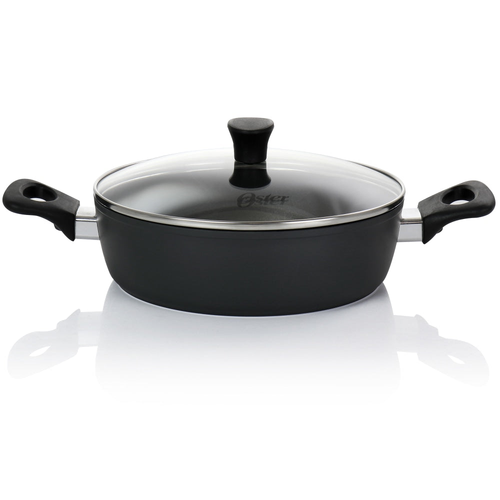 Oster 3-Quart Non-Stick Aluminum Everyday Pan With Lid, Black