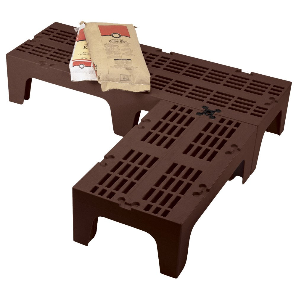 Cambro Vented Dunnage Rack, 12inH x 21inW x 48inD, Dark Brown