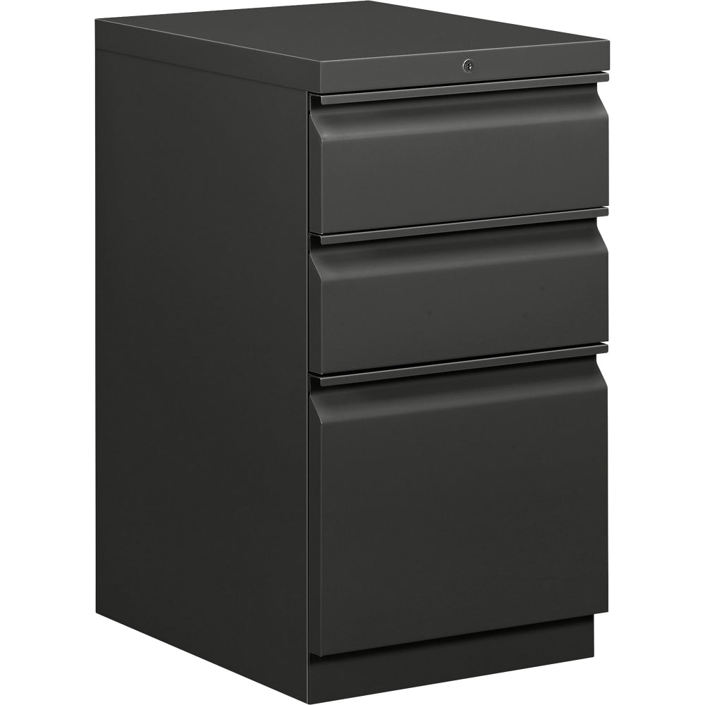 HON Efficiencies 19-7/8inD Vertical 3-Drawer Mobile Pedestal File Cabinet, Charcoal