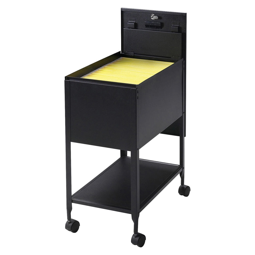 Lorell Steel Locking Letter-Size Mobile File Cart, Black