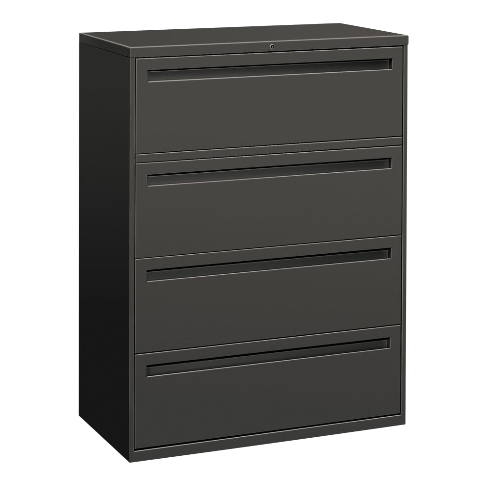 HON Brigade 700 36inW x 18inD Lateral 4-Drawer File Cabinet, Charcoal