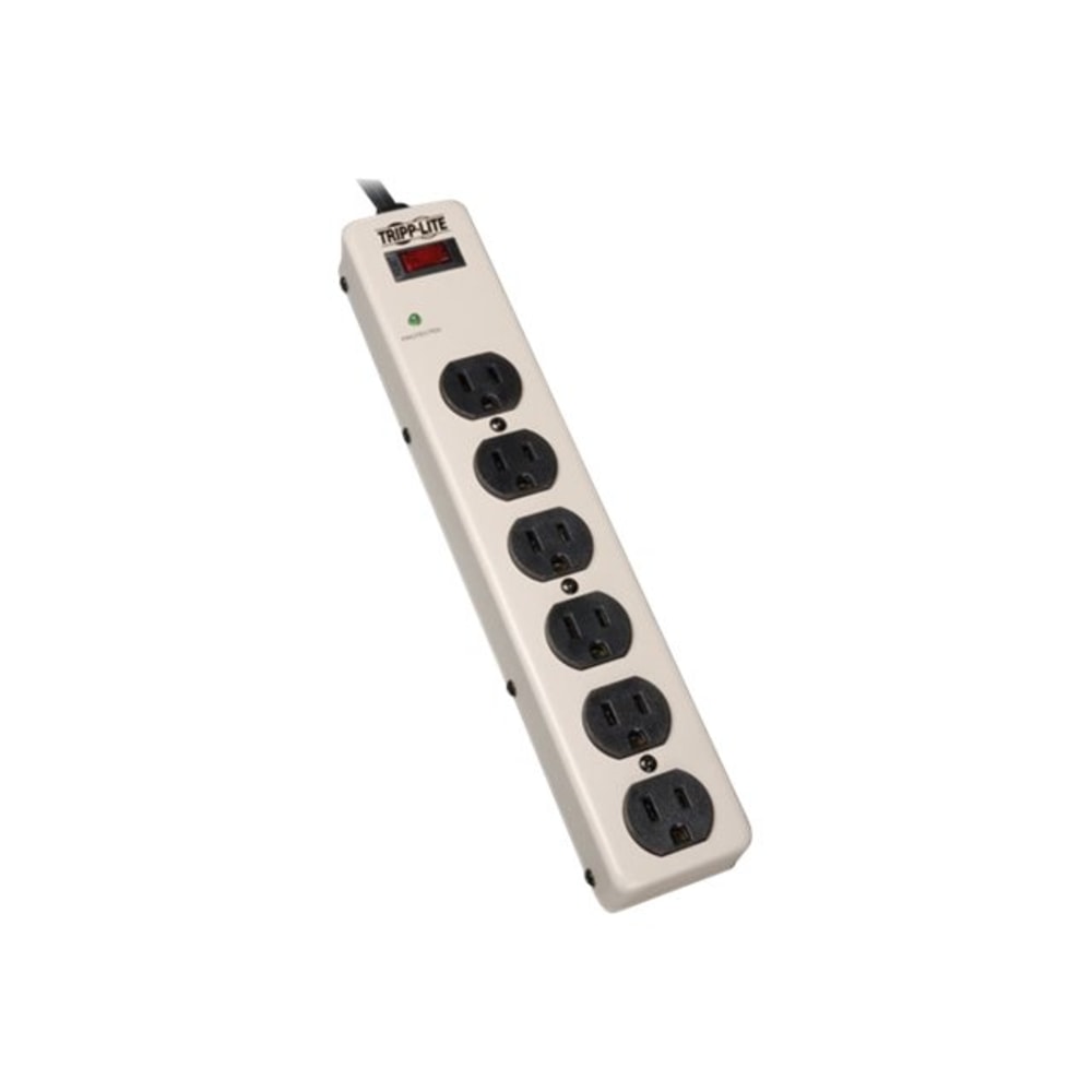 Tripp Lite Waber Surge Protector Power Strip Metal 6 Outlet 6ft Cord - Surge protector - output connectors: 6 - black, beige