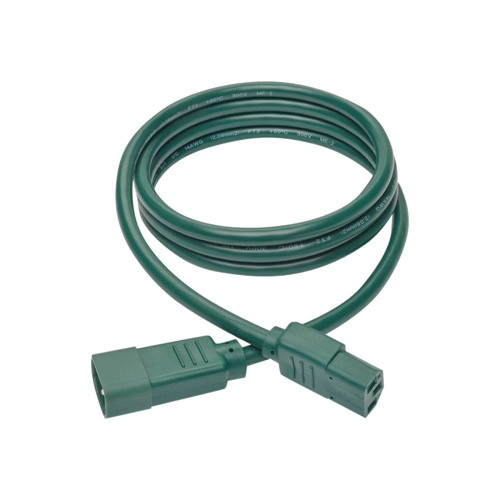 Eaton Tripp Lite Series Heavy-Duty PDU Power Cord, C13 to C14 - 15A, 250V, 14 AWG, 6 ft. (1.83 m), Green - Power extension cable - IEC 60320 C14 to power IEC 60320 C13 - 6 ft - green