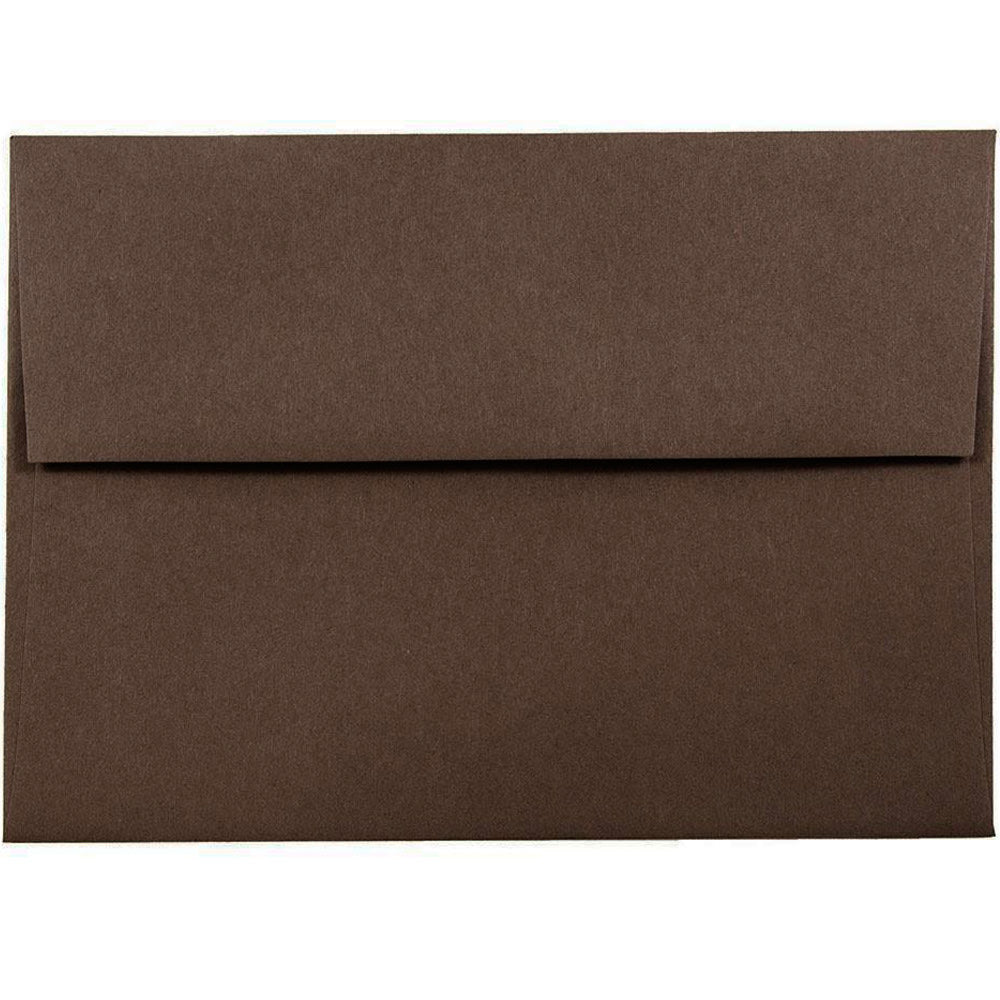 JAM Paper Stationery Set, 4 3/4in x 6 1/2in, 100% Recycled, Chocolate Brown/White, Set Of 25 Cards And Envelopes