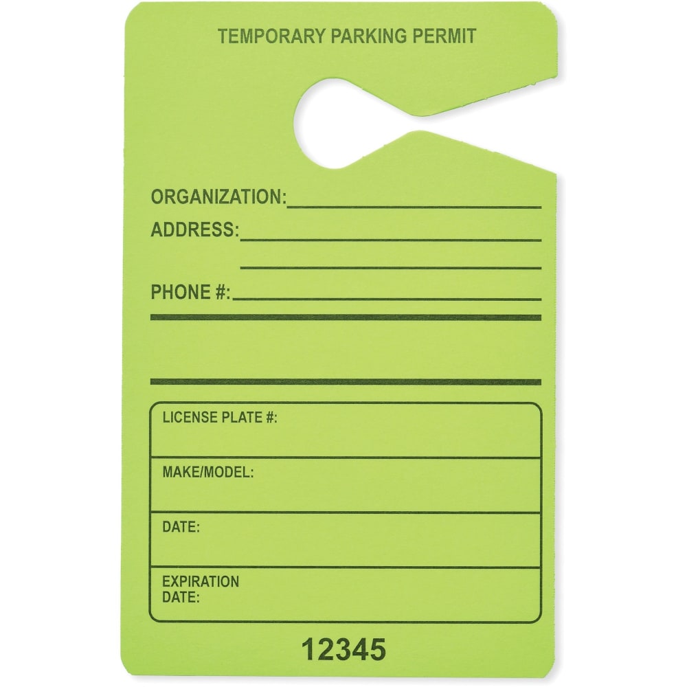 Tatco Information Sign - 50 / Pack - 3.5in Width x 5.5in Height - Rectangular Shape - Hanging - Fluorescent Green