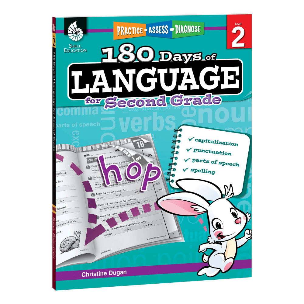 Shell Education 180 Days Of Language Workbook, Grade 2