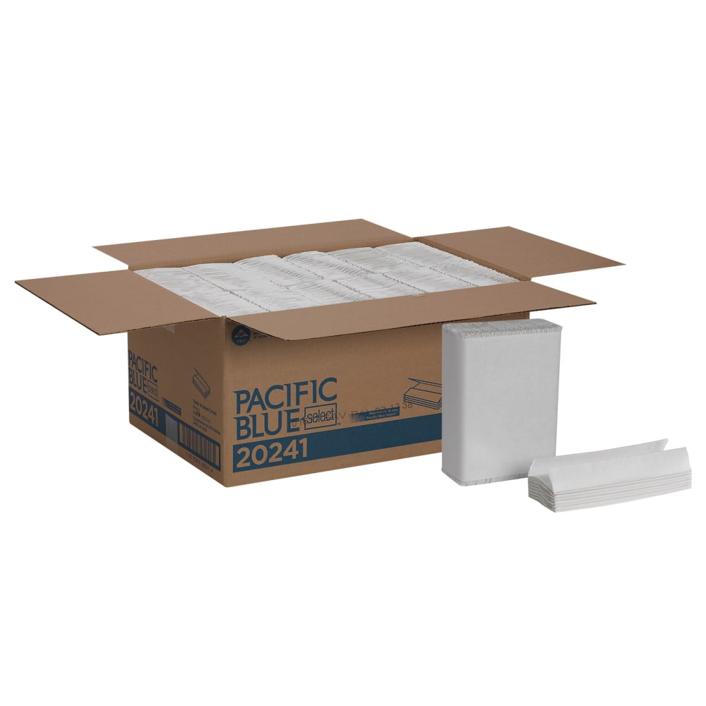 Pacific Blue Select by GP PRO, 1-Ply, C-Fold Paper Towels, 10.1in X 12.7in, White, 200 Sheets per Pack, 12 Packs Per Case