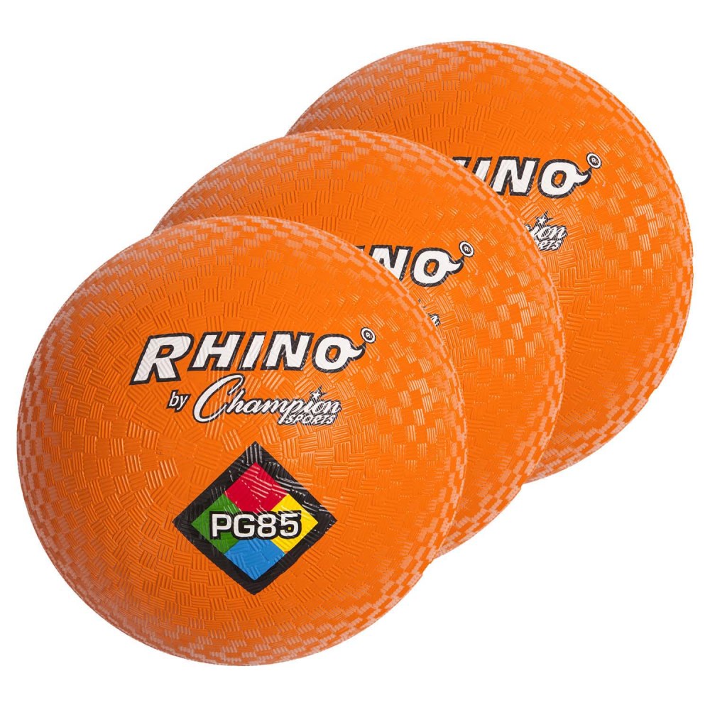 Champion Sports Playground Balls, 8-1/2in, Orange, Pack Of 3 Balls