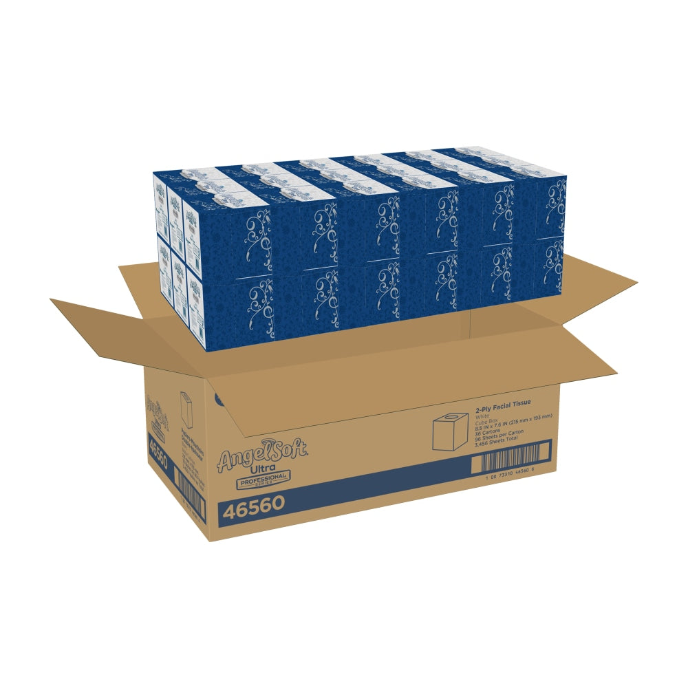 Angel Soft by GP PRO Ultra Professional Series Premium 2-Ply Facial Tissue, 96 Sheets Per Box, Case Of 36 Boxes