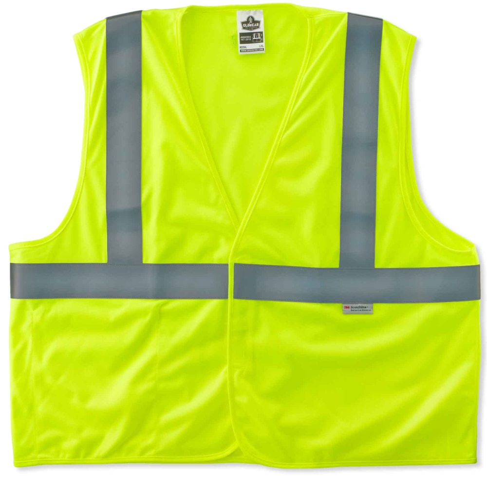 Ergodyne GloWear Safety Vest, After-Flame Treated, Type-R Class 2, 4X/5X, Lime, 8255HL