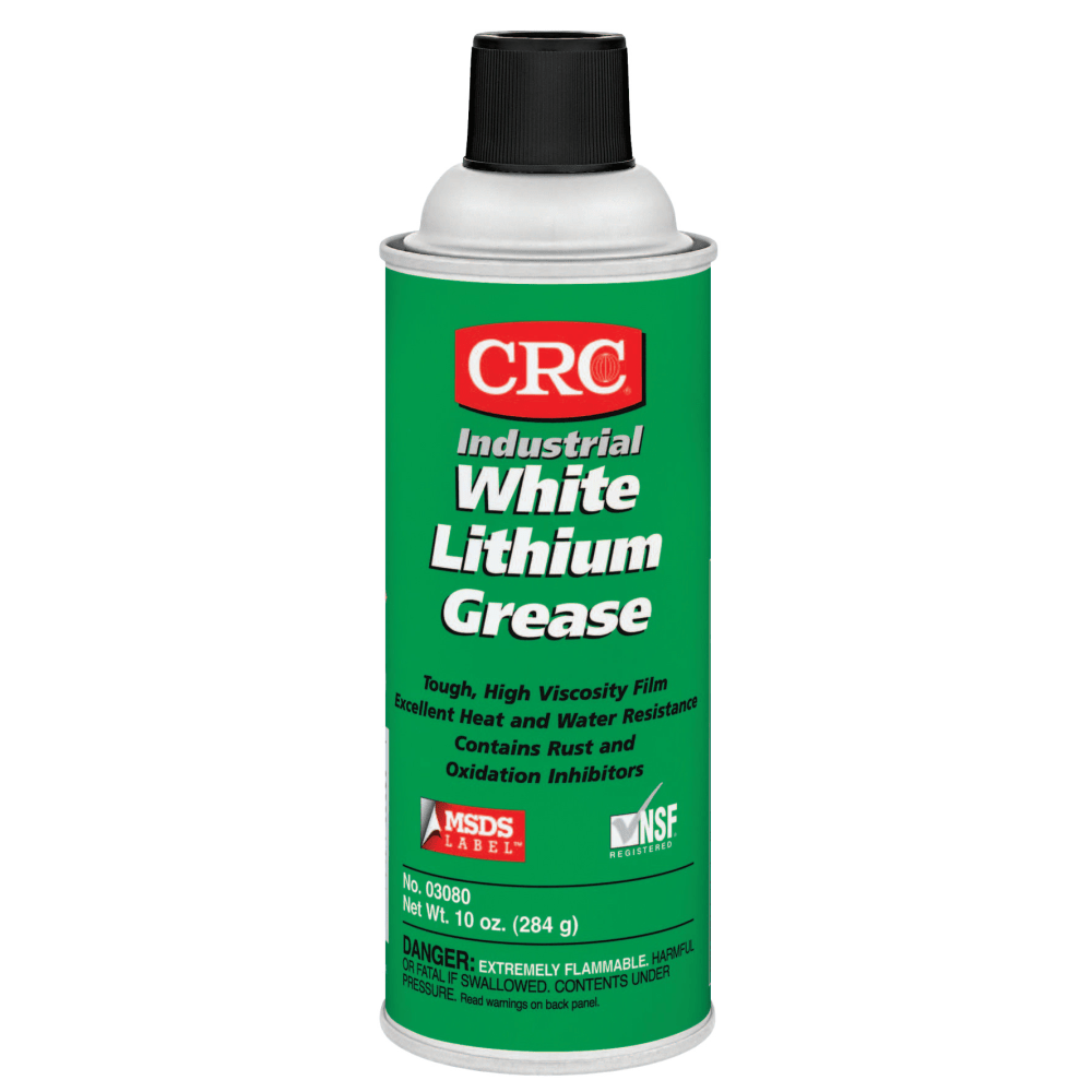 CRC NLGI Grade 2 Lithium Grease, 16 Oz Aerosol Cans, White, Pack Of 12 Cans