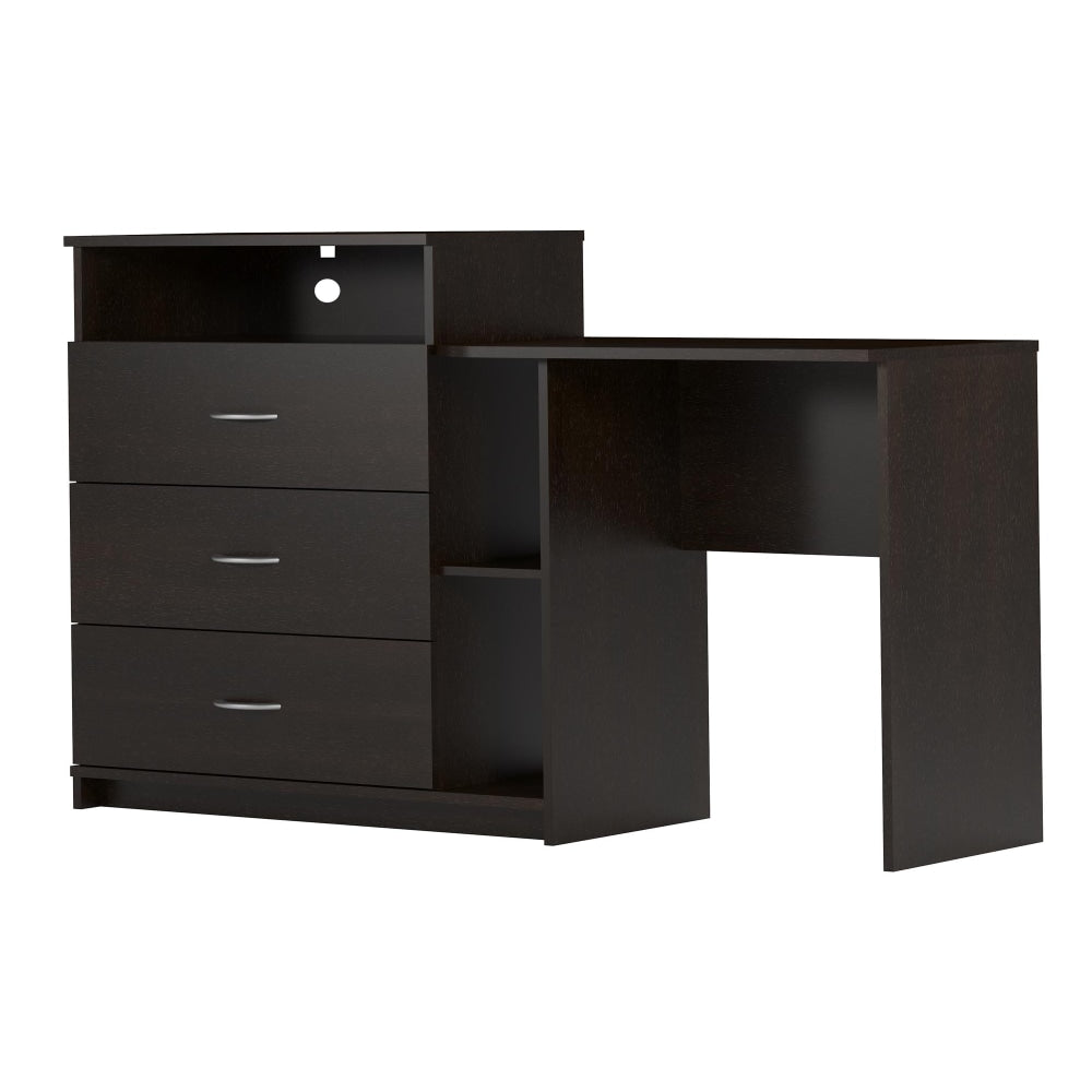 Ameriwood Home Rebel 59inW 3-In-1 Media Dresser And Computer Desk, Espresso