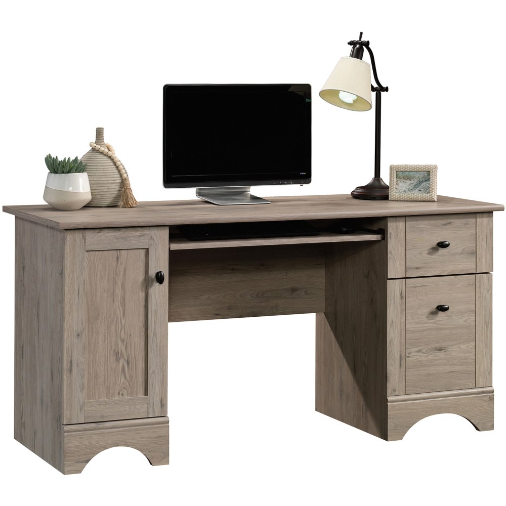 Sauder Select 60inW Double-Pedestal Computer Desk, Laurel Oak