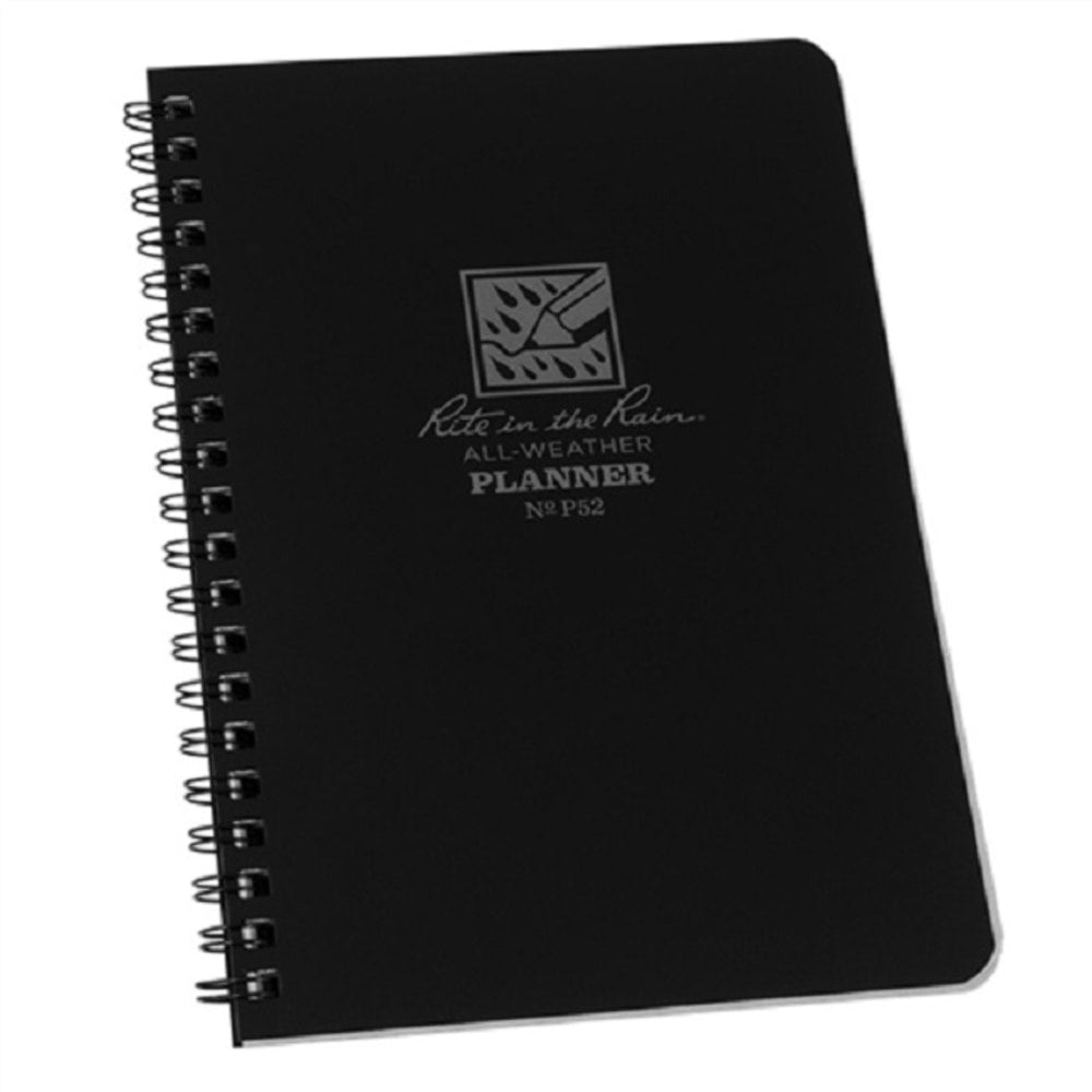 Rite In The Rain All-Weather Undated Weekly Calendar/Planners, 4-5/8in x 7in, Black, Case Of 6 Planners