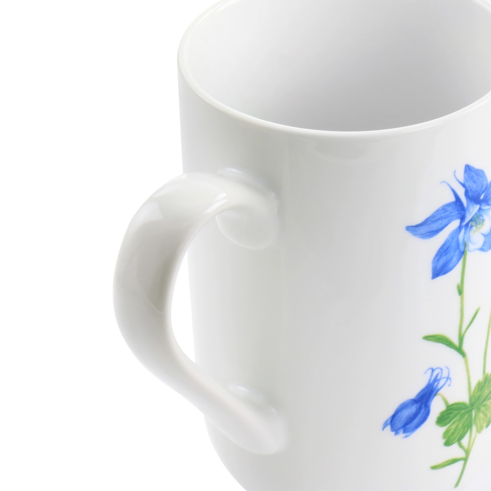 Martha Stewart Botanical Garden 4-Piece Ceramic Mug Set, 14.5 Oz, White