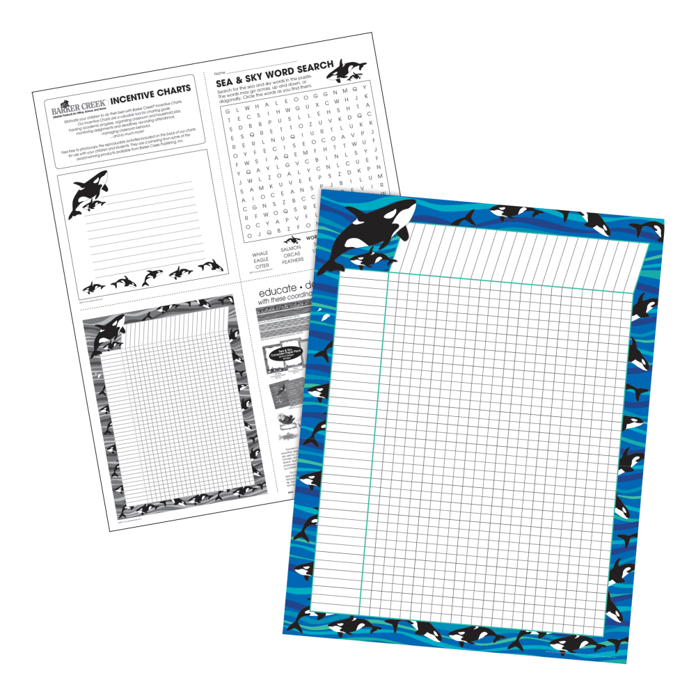 Barker Creek Incentive Charts, 22in x 17in, Sea & Sky, Set Of 4 Charts