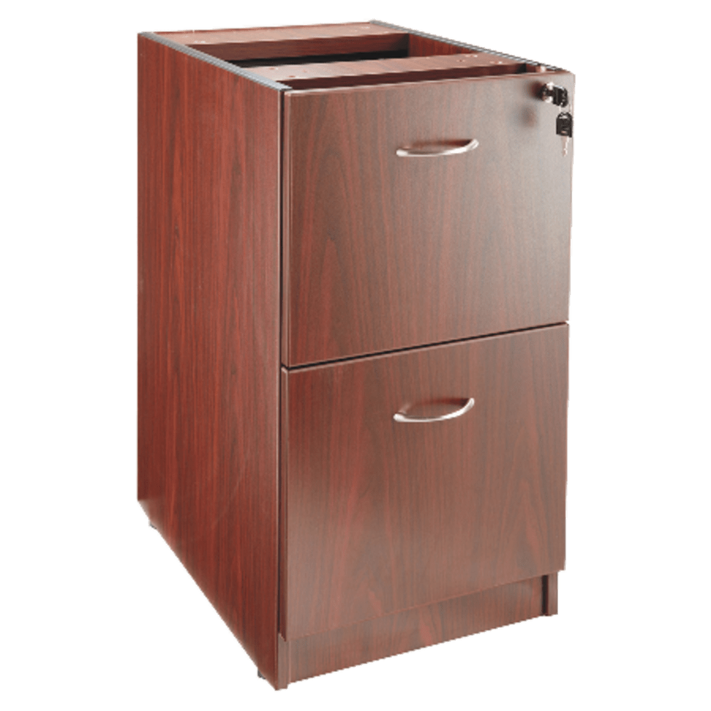 Lorell Essentials 16inW Vertical 2-Drawer Fixed Pedestal File Cabinet For Computer Desk, Mahogany